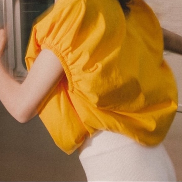 NWT Zara yellow Voluminous top - Picture 4 of 6